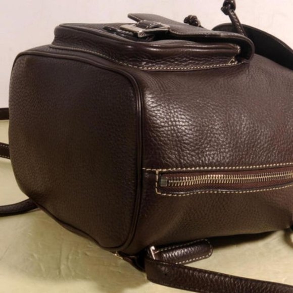 MCM Rare Chocolate Brown Leather Backpack 869707 main image 3